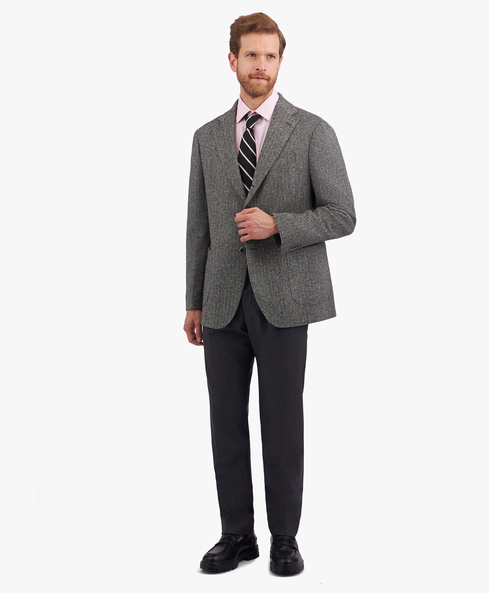 Regular Fit Non-Iron Stretch Oxford Supima Shirt with Ainsley Collar