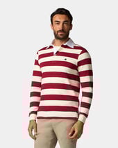 Brooks Brothers Striped Jersey Rugby Polo Burgundy