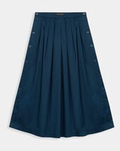 Brooks Brothers Pleated Twill Midi Skirt Navy