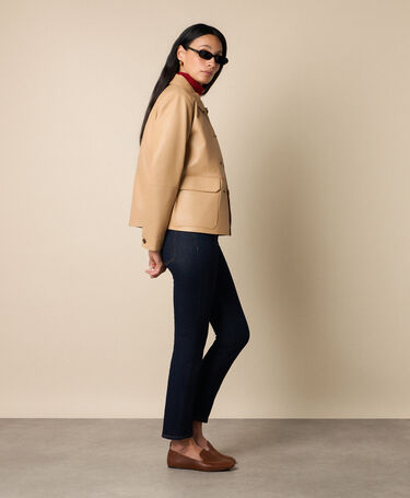 Brooks Brothers Veste Chemise en Cuir Naturel