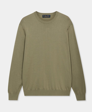 Brooks Brothers Mercerized Cotton Crewneck Sweater Sage