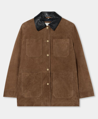 Brooks Brothers Contrast Collar Barn Jacket Brown
