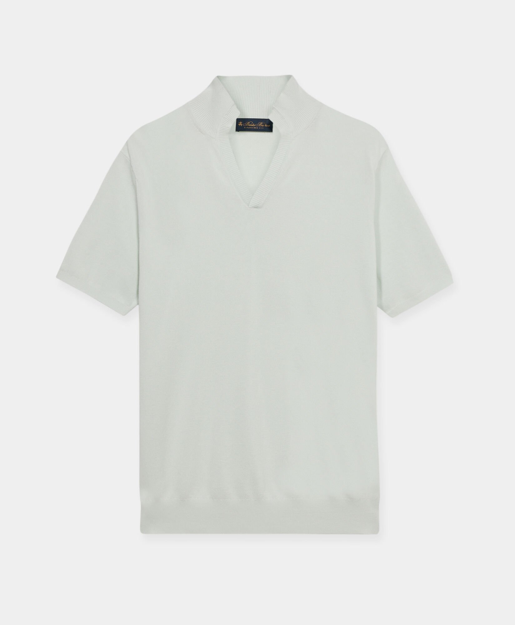 Open Collar Piqué Knit Polo