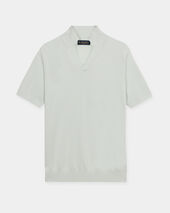 Brooks Brothers Open Collar Piqué Knit Polo Chalk