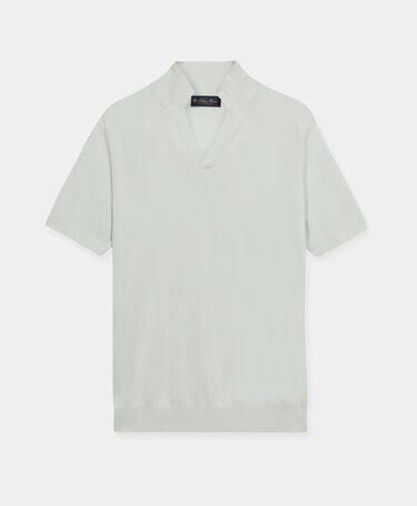 Brooks Brothers Polo en Maille Piqué avec Col Ouvert Craie