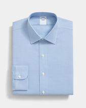 Brooks Brothers Regular Fit Non-Iron Dobby Supima Cotton Shirt with Ainsley Collar Ultramarine