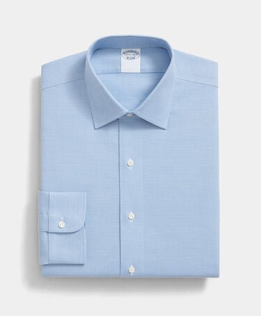 Brooks Brothers Regular Fit Non-Iron Dobby Supima Cotton Shirt with Ainsley Collar Ultramarine