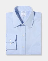 Brooks Brothers Regular Fit Non-Iron Oxford Pinpoint Shirt with Ainsley Collar Light Blue