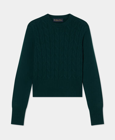 Brooks Brothers Cable Knit Sweater Dark Forest