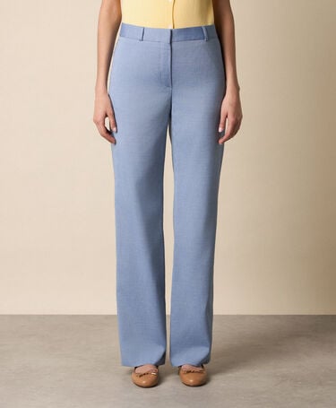 Brooks Brothers Straight Wool Blend Trousers Light Blue