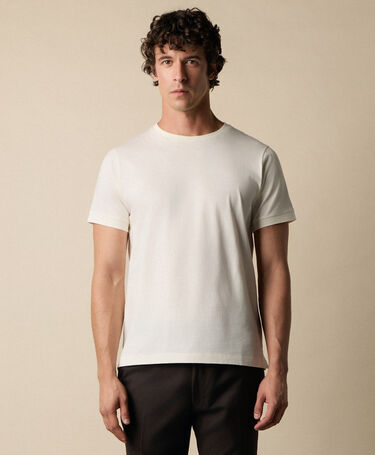 Brooks Brothers Mercerized Cotton Crewneck T-Shirt Off White