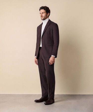 Brooks Brothers Melange Twill Suit Plum