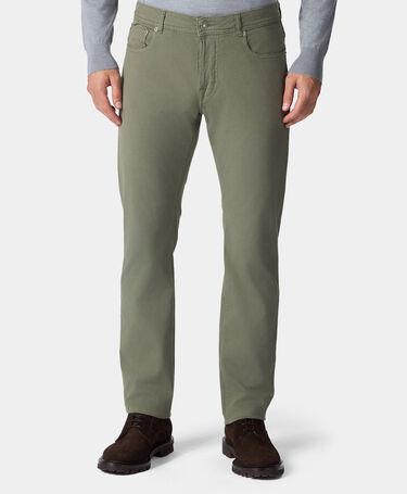 Brooks Brothers 5-Pocket-Hose aus Stretch-Baumwolle Militärgrün