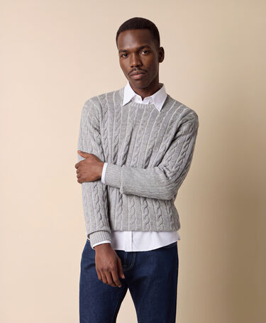 Brooks Brothers Zopfpullover Hellgrau