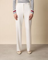 Brooks Brothers Straight Wool Blend Trousers Milk