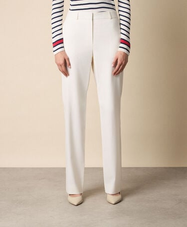 Brooks Brothers Straight Wool Blend Trousers Milk