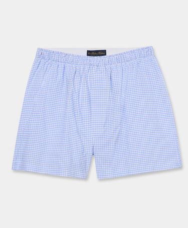 Brooks Brothers Micro Fantasy Cotton Boxer Shorts Light Blue