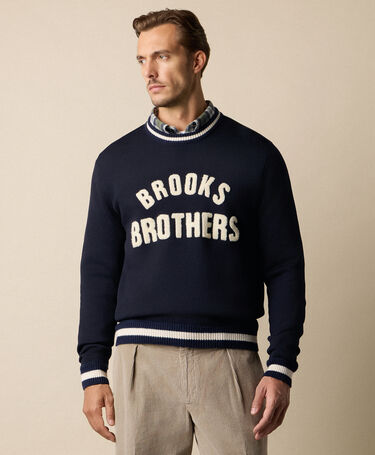 Brooks Brothers Terry Logo Sweater Navy