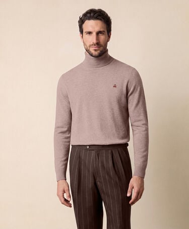 Brooks Brothers Lambswool Turtleneck Sweater with Logo Kasha