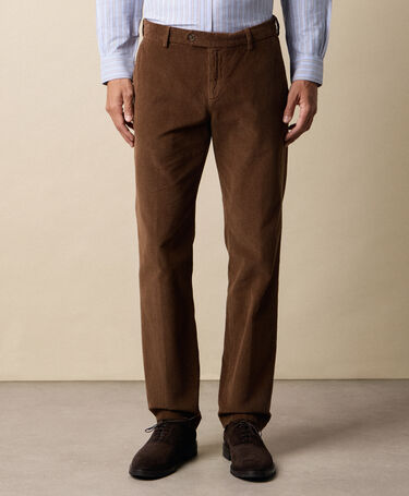 Brooks Brothers Chino Regular Fit en Velours Côtelé de Coton Tabac