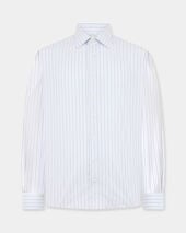 Brooks Brothers Slim Fit Non-Iron Striped Royal Oxford Shirt with Ainsley Collar Blue
