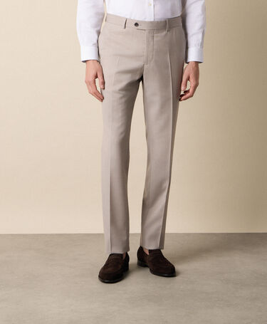 Brooks Brothers Twill Virgin Wool Trousers Chalk