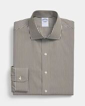 Brooks Brothers Regular Fit Cotton Shirt with English Collar Dark Green