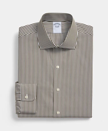 Brooks Brothers Regular Fit Cotton Shirt with English Collar Dark Green