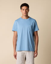 Brooks Brothers T-shirt z bawełny z kieszonką Niebieskoszary