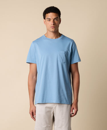 Brooks Brothers Camiseta de Algodón con Bolsillo Gris Azulado