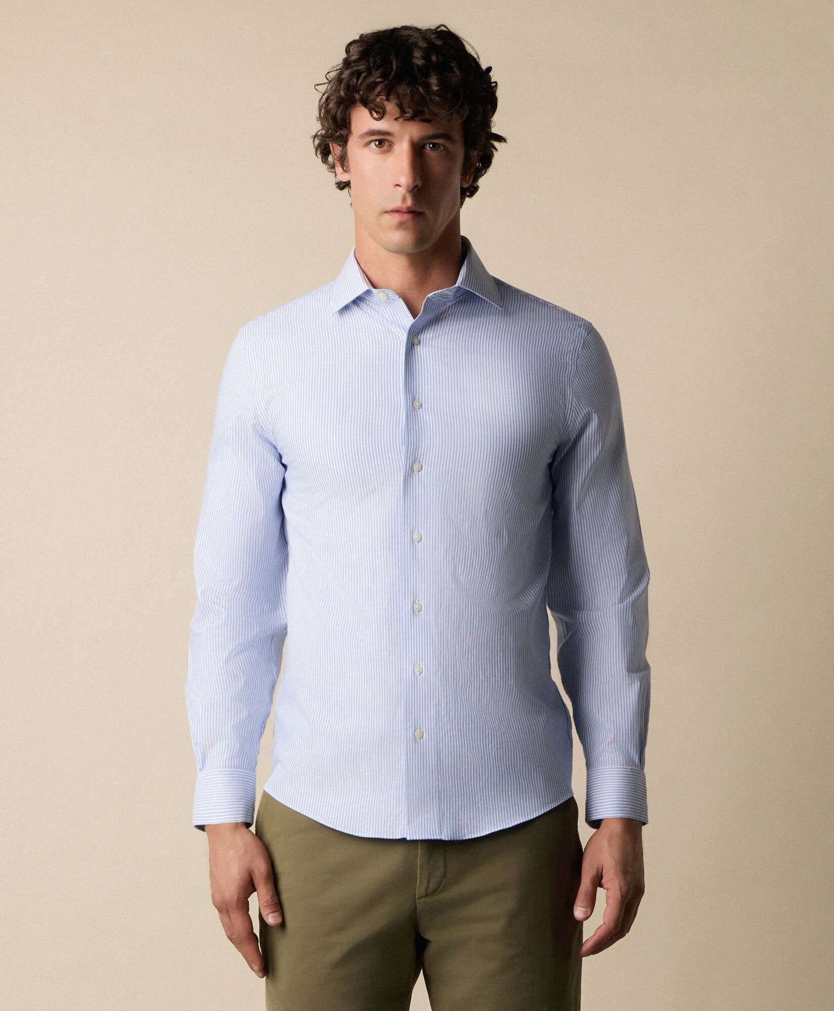 Slim Fit Non-Iron Royal Oxford Shirt with English Collar