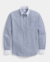 Brooks Brothers Regular Fit Washed Oxford Shirt with Button Down Collar Blue