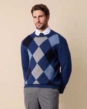 Brooks Brothers Argyle Intarsia Sweater Blue