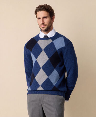 Brooks Brothers Argyle Intarsia Sweater Blue