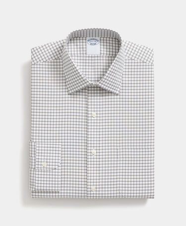 Brooks Brothers Regular Fit Non-Iron Cotton Shirt with Ainsley Collar Grey