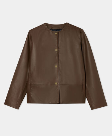 Brooks Brothers Collarless Jacket Brown