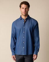 Brooks Brothers Slim Fit Denim Shirt with Spread Collar Denim