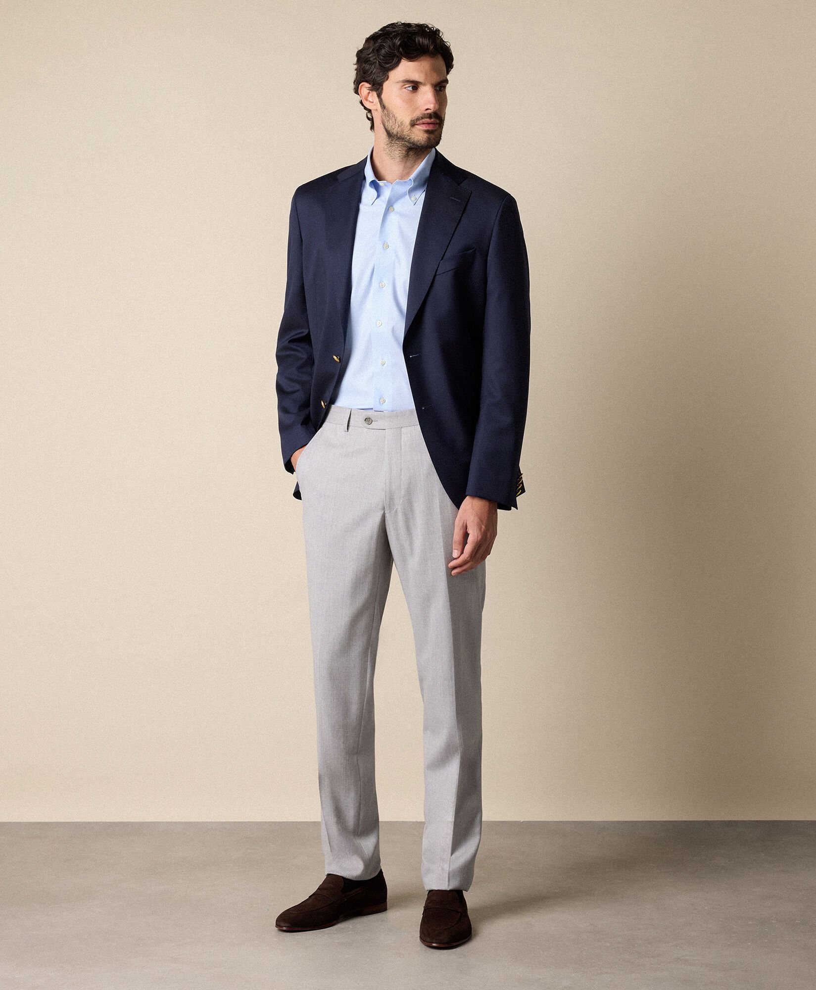 Slim Fit Non-Iron Oxford Pinpoint Shirt with Button Down Collar