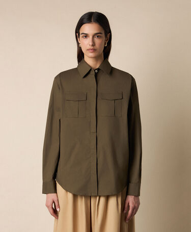 Brooks Brothers Chemise Boxy en Coton Extensible avec Poche Militaire