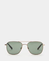 Brooks Brothers Matte Gold Pilot Sunglasses Dark Green