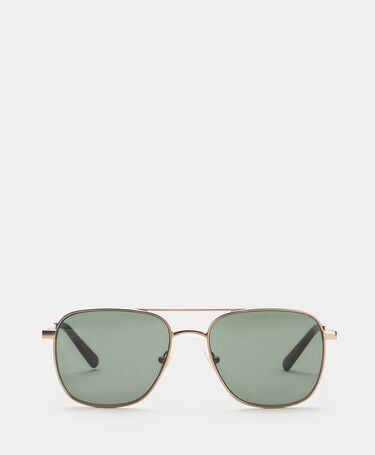 Brooks Brothers Matte Gold Pilot Sunglasses Dark Green