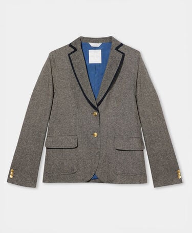 Brooks Brothers Blazer Knickerbocker ze Złotymi Guzikami Naturalny