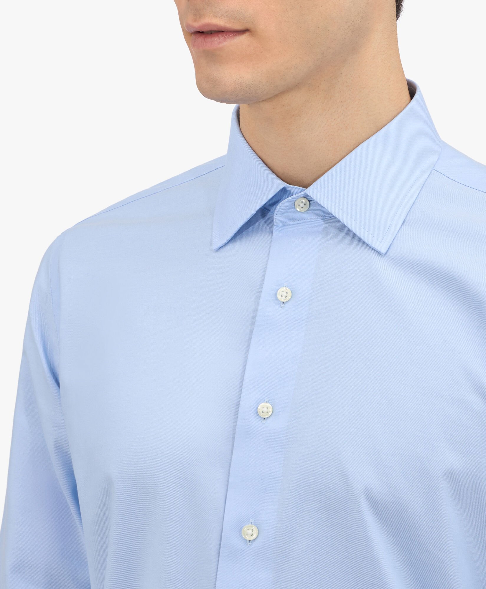 Slim Fit Non-Iron Stretch Twill Supima Shirt with Ainsley Collar