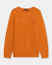 Brooks Brothers Shetland Wool Sweater with Logo Orange