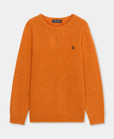 Brooks Brothers Pullover aus Shetlandwolle mit Logo Orange