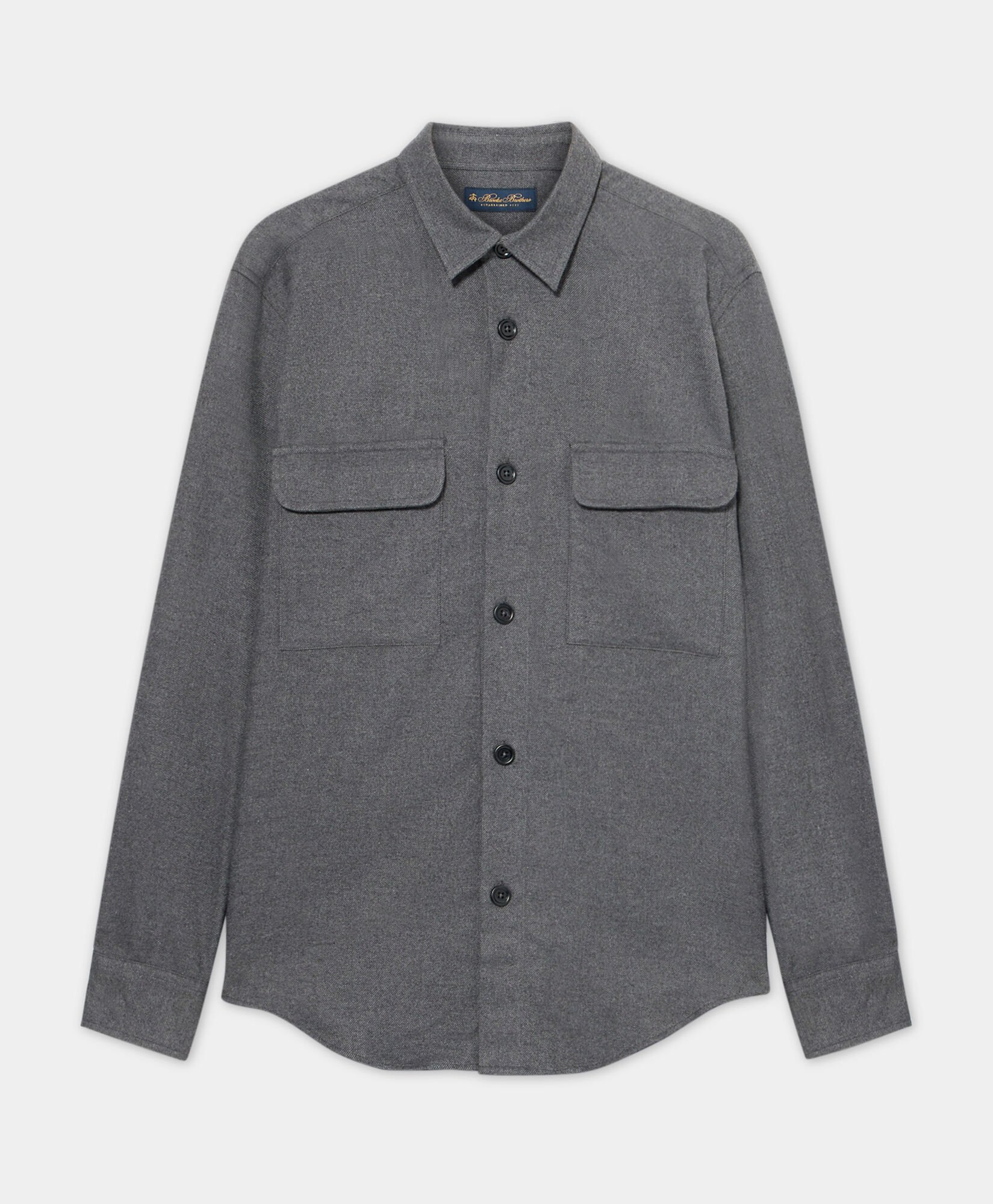 Flanell-Overshirt aus Baumwolle mit Pattentaschen