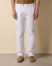 Brooks Brothers Pantalon en Coton à Double Pinces Blanc