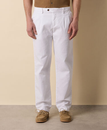 Brooks Brothers Pantalon en Coton à Double Pinces Blanc