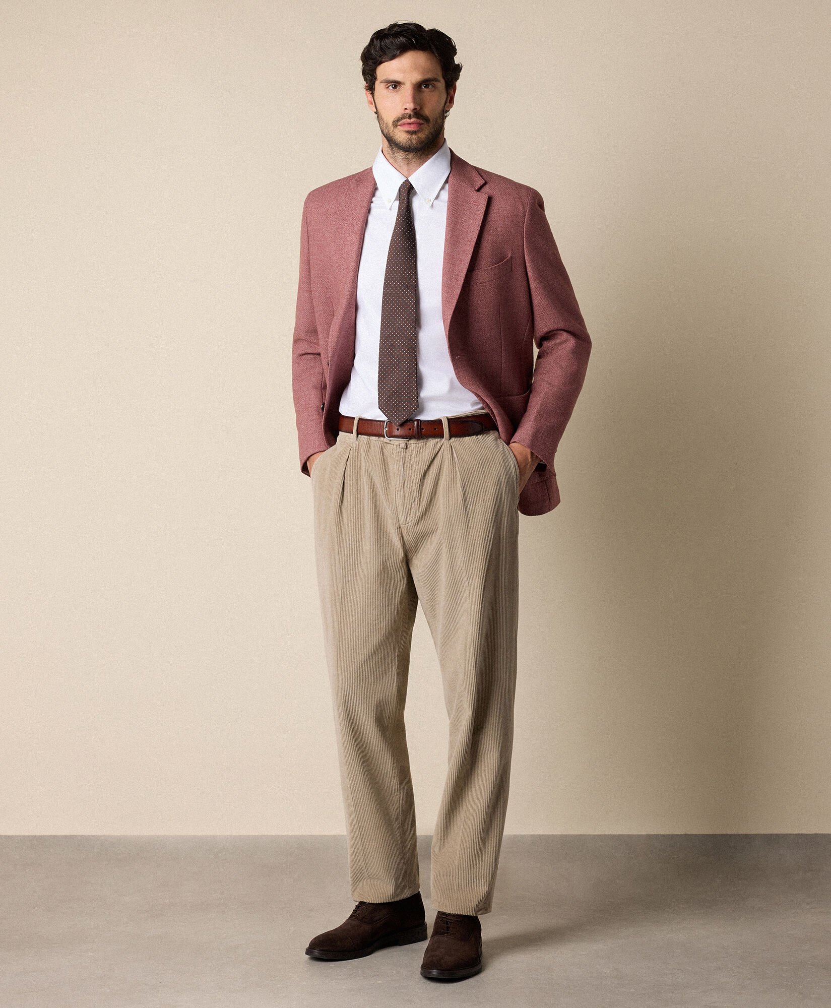 Slim Fit Non-Iron Stretch Supima Cotton Twill Shirt with Button Down Collar