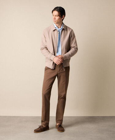 Brooks Brothers Bomber en Lin à Carreaux Sable